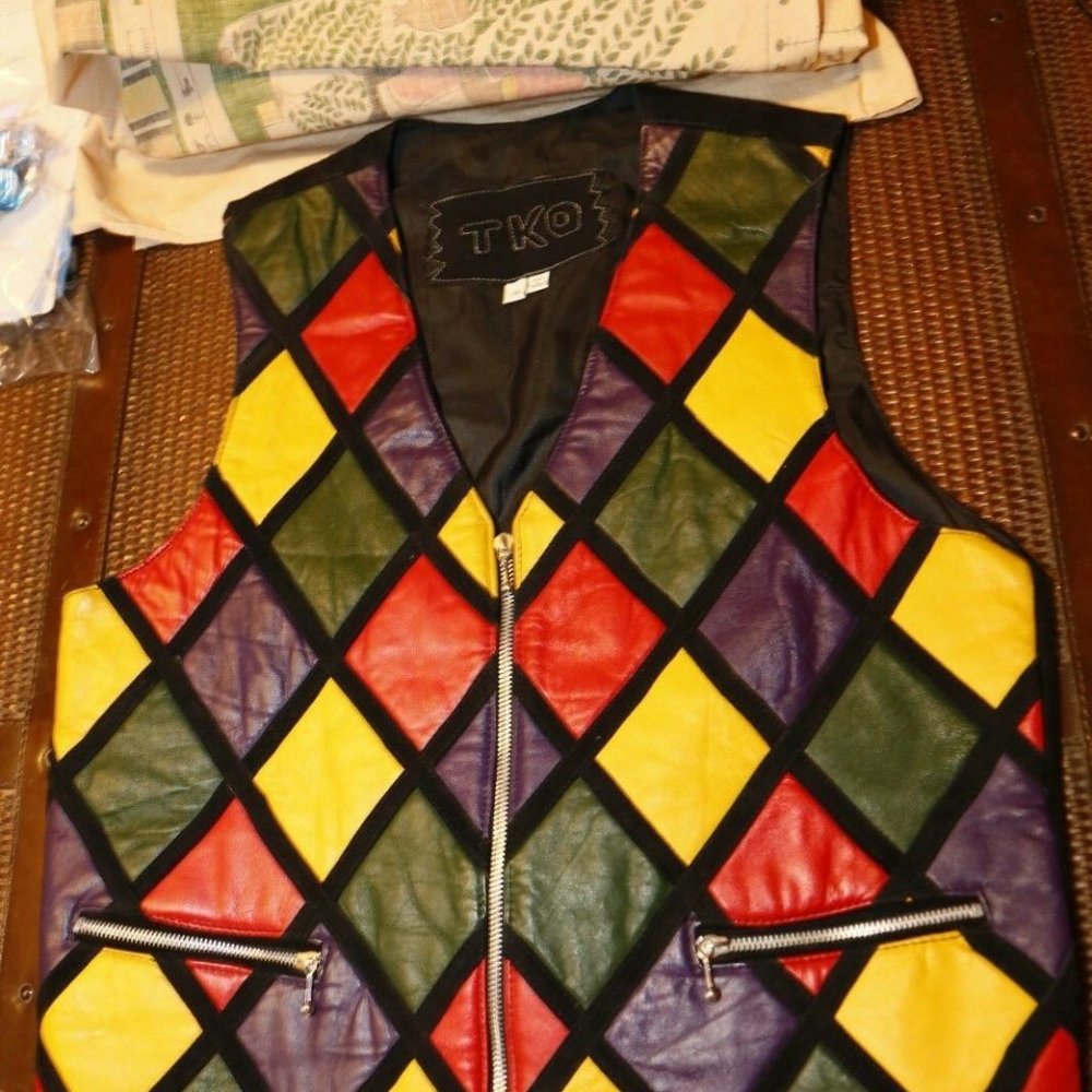 Men's Multicolored Zippered Vest (Brand TKO) Made In India